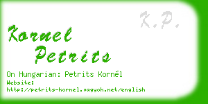 kornel petrits business card