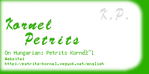 kornel petrits business card